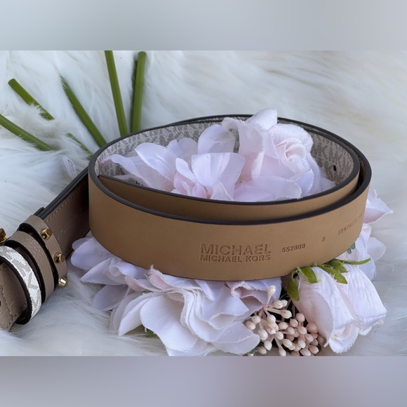 Michael Kors Women's Triple Loops Studded Belt - Picture 4 of 14